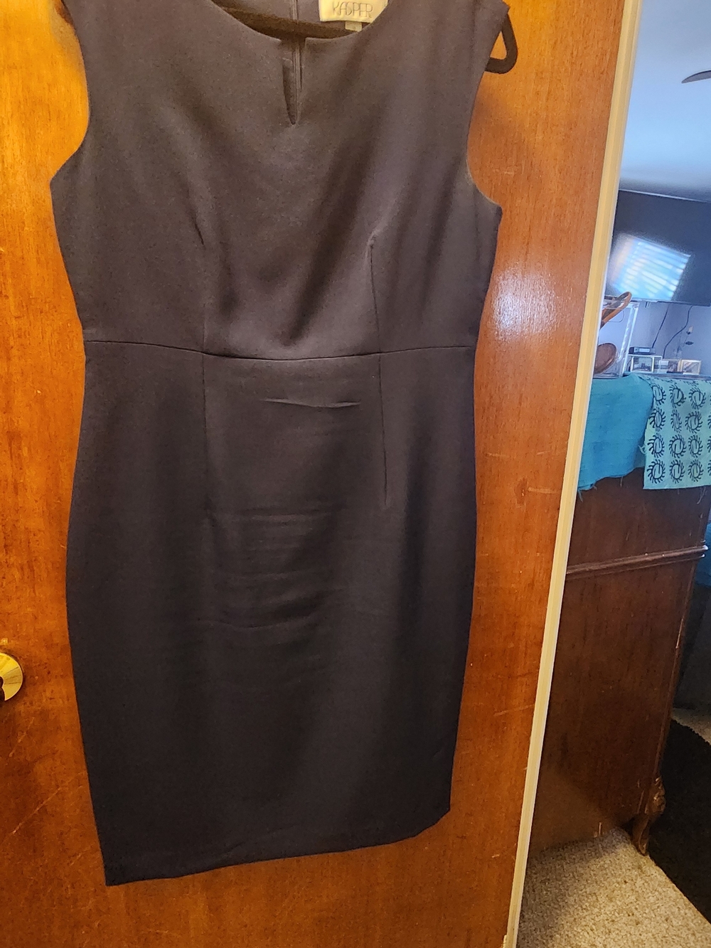 Kasper Classic Black Sleeveless Sheath Dress